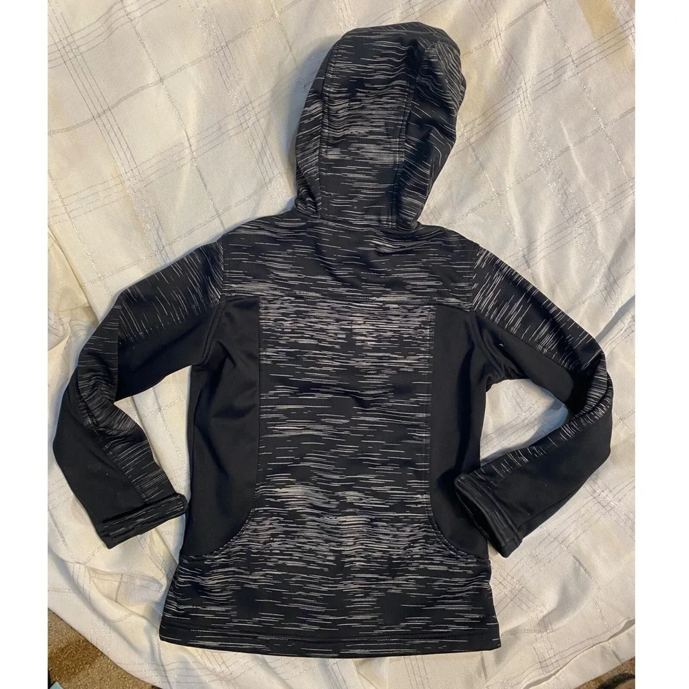 Reebok Girls 6/7 Full-Zip Active Jacket Hooded Black Pink Athletic Size Unknown‎